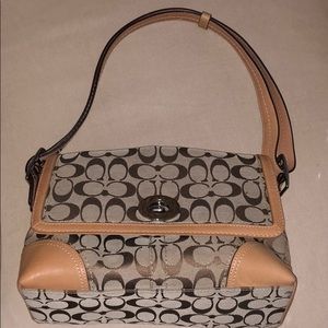 Tan coach shoulder bag
